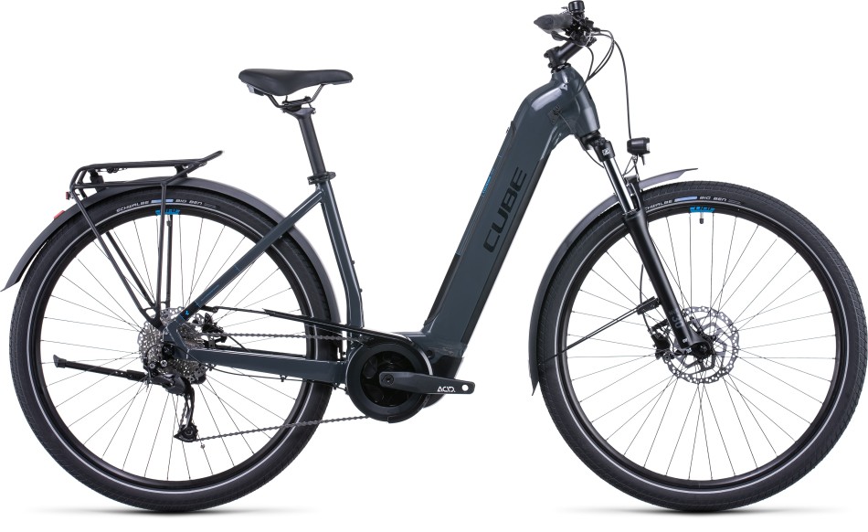 Cube Touring Hybrid One 400 2022 Easy Entry Grey/Blue eBike