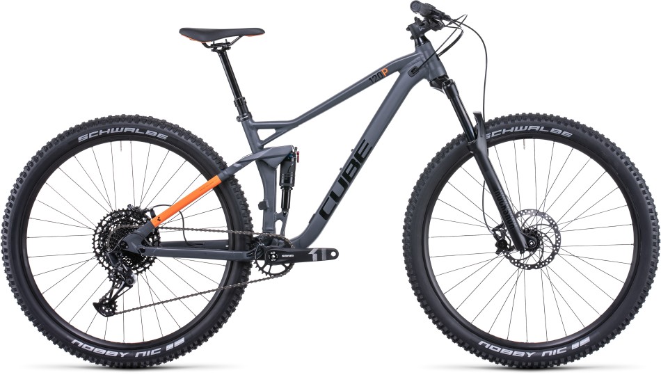 Cube Stereo 120 Pro 2022 Grey/Orange Trail Bike