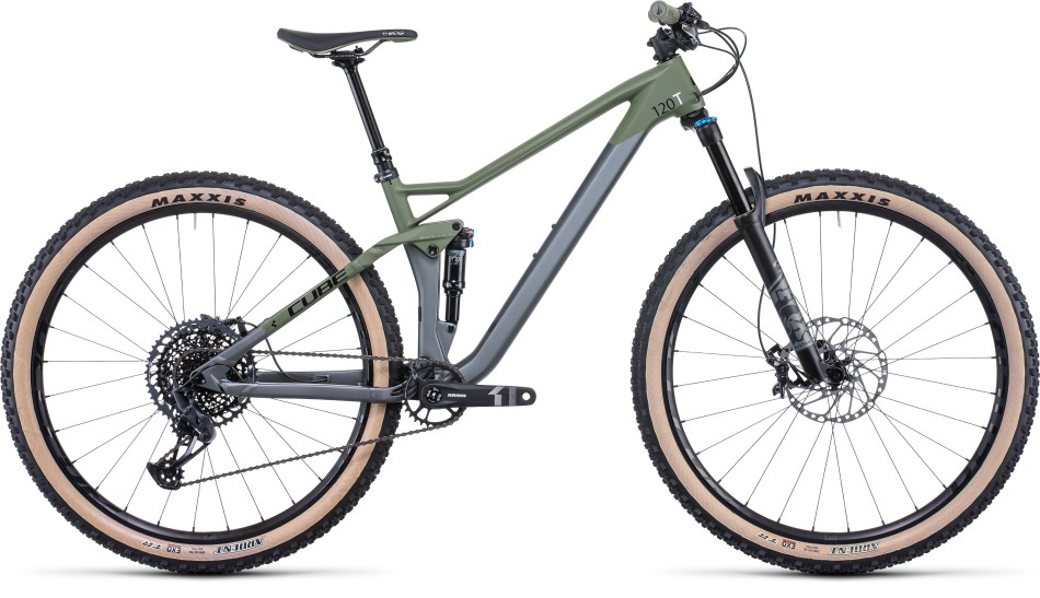 Cube Stereo 120 HPC TM 2022 Grey/Olive Trail Bike