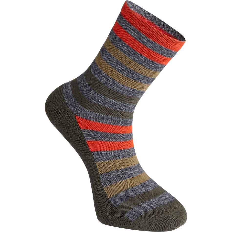 Madison Isoler Merino 3 Season Socks Olive/Chilli