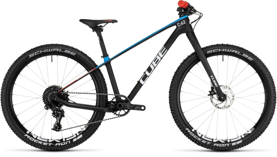 Cube Elite 240 C:62 SLX 2024 Carbon/Blue/Red 24" Kids Bike