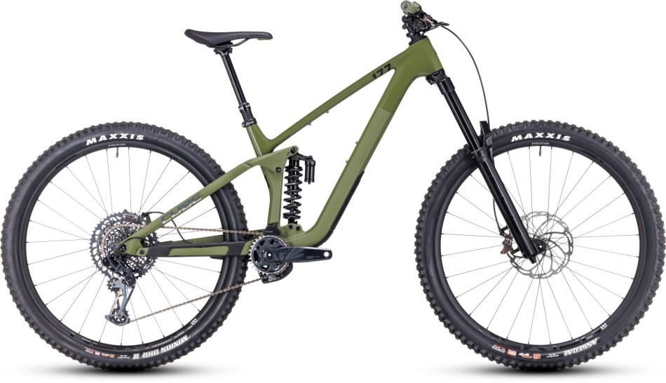 Cube Stereo One77 C:68X TM 2023 Olive/Chrome Enduro Bike