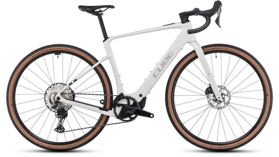 Cube Nuroad Hybrid C:62 Race 400X 2025 Stone/Green eGravel Bike