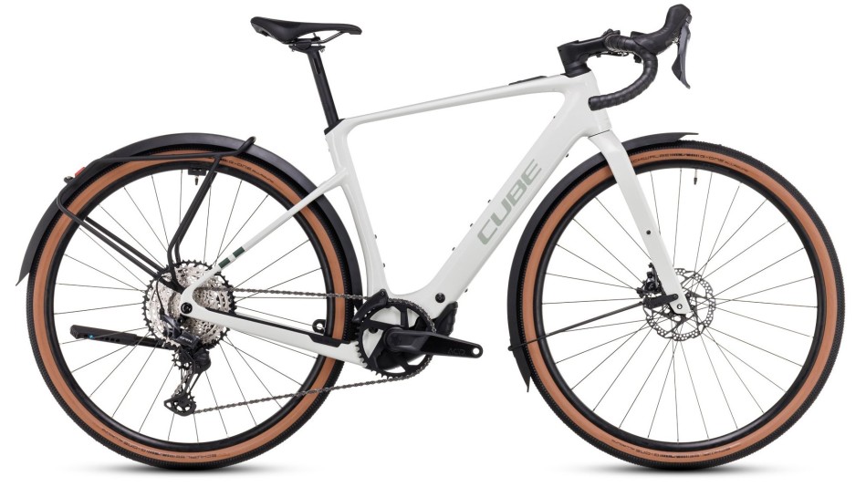 Cube Nuroad Hybrid C:62 Race FE 400X 2025 Stone/Green eGravel Bike