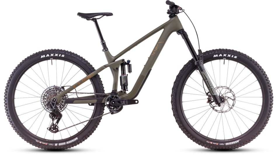 Cube Stereo One77 C:68X TM 29 2025 Olive/Gold Enduro Bike